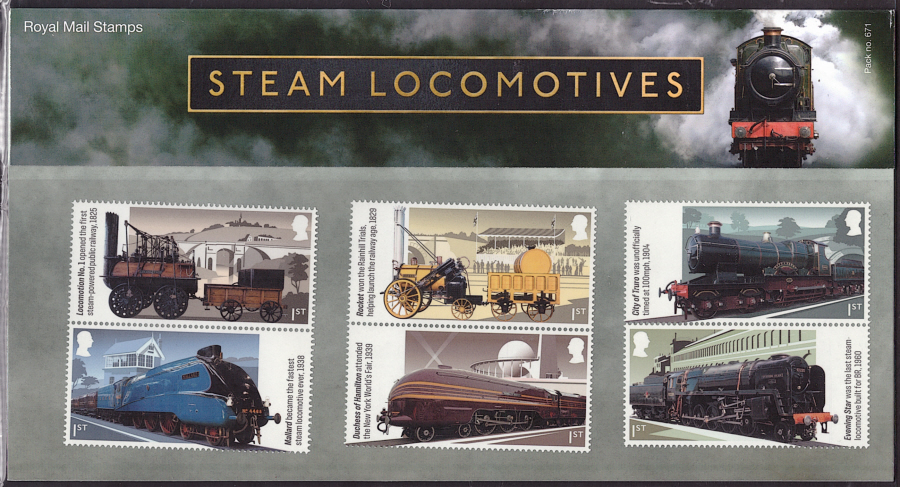 (image for) 2025 Steam Locomotives Royal Mail Presentation Pack 671